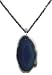 14k Yellow Gold Faceted Iolite Roundel Strand Necklace and Blue Agate Pendant, 24"