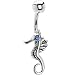 Blue Gem Sterling Silver Seahorse Belly Ring