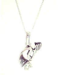 Beautiful! Pendant/necklace Sterling-silver Kokopelli with Italian Made Box Chain