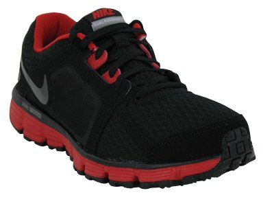 Nike Kids's NIKE DUAL FUSION ST 2 (GS) RUNNING SHOES 4 (BLACK/METALLIC DARK GREY/SPRT RD/DRK G)