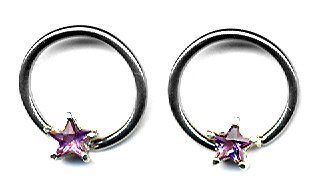 Body Accentz™ Nipple Ring Star Captive Bead 