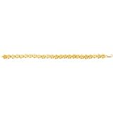 14K Gold Plumeria Link Bracelet Flower Jewelry 7