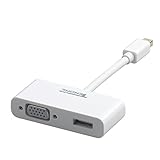 Tendak 2in1 Mini DP Displayport Thunderbolt to HDMI&VGA変換アダプタ ケーブル ミニディスプレイポート→HDMI&VGA変換デュアルコンバーターApple/Surface pro/macbook用 3D 3840 x2160
