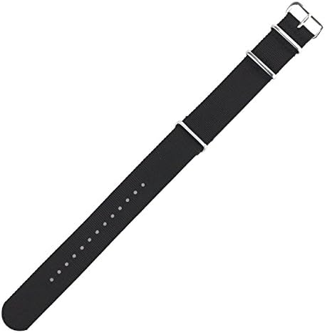 WS-NATO-B-22M Allstrap 22mm Black Adjustable-Length Perforated Nylon Sport Strap Watchband