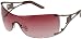 JLO by Jennifer Lopez Frameless Shield Wire Sunglasses, O/S, Gun Metal, 66367887