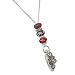 Silvertone Pink Heart Glass Bead ID Holder Necklace Fashion Jewelry