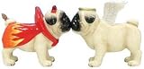 Angel & Devil Pug Dogs Salt & Pepper Shaker S/P Set