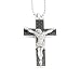 Stainless Steel Black Carbon Fiber Crucifix Cross with Jesus Christ Pendant Necklace