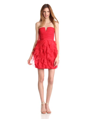 BCBGMAXAZRIA Women's Cicilly Strapless Dress, Lipstick Red, 6