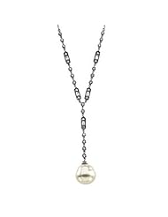 14K White Gold Paspaley South Sea Cultured Fashion Circle Pearl and Diamond Necklace -- LIFETIME WARRANTY