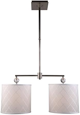 Elegant Lighting 1445D34VN Pendant Nickel Tones from gemma collection with 2 bulbs lighting Lamp Home Improvement