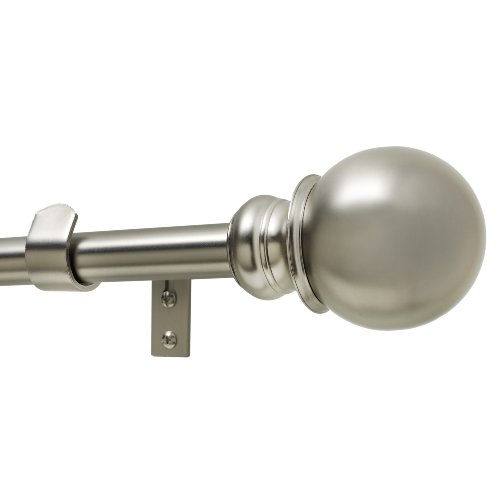 Levolor Classique Ball Rod Set, Satin Nickel, 1-Inch Diameter, 66 to 120-Inch Width