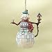 Jim Shore Heartwood Creek Snowman Cat with Bird and Birdhouse Hanging Ornament, 4 Inches