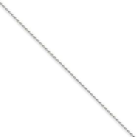1mm, 14 Karat White Gold, Diamond-Cut Spiga Chain - 20 inch: Jewelry