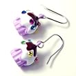 Purple Birthday Cupcake Dangle Earrings Fashion Jewelry