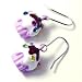 Purple Birthday Cupcake Dangle Charm Earrings