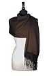 100% Pashmina Dark BROWN Shawl Wrap. Woman's Scarf.