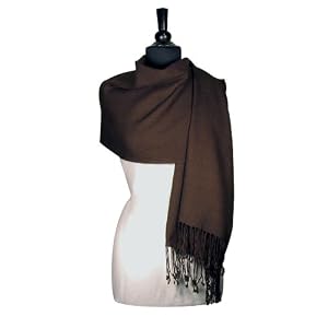 Buy 100% Pashmina Dark BROWN Shawl Wrap. Woman's Scarf. by Choosy Shopper