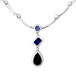 Sterling Silver CZ Necklaces - Chain: 17"/ Height: 35mm