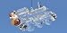 4" Icy Crystal Train Engine with Santa Christmas Ornament