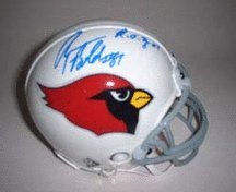 Anquan Boldin Autographed Arizona Cardinals Riddell Mini Helmet with 