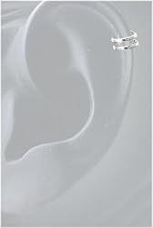 Earwrap&reg; (tiny two band Earcuff) 6DSS Sterling Silver