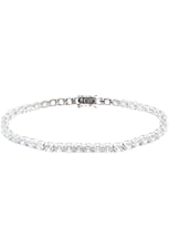 CZ by Kenneth Jay Lane Womens Radiant Rounds Tennis Bracelet Silver 15 CTTW