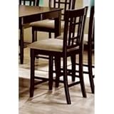 24 Inch Bar Stool with Wheat Back Design (Set of 2) in Cappuccino - Coaster ....