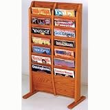 Solid Wood Literature Rack - Medium Oak - 14 (Medium Oak) (37