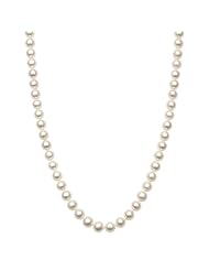 Sterling Silver AAA Quality 8-8.5mm White Freshwater Pearl Princess Strand Necklace, 20 Inch