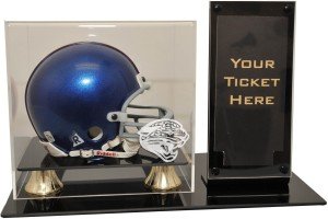 Jacksonville Jaguars Mini Helmet and Ticket Display