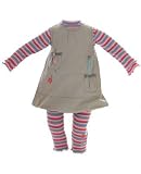 : Petit Lem Gray Jumper and ColorStripe Top and Legging Set