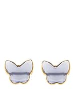 Silver One Pendientes Mariposa Calcedonia