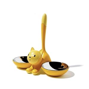 A di Alessi Tigrito Cat Bowl, Yellow by 