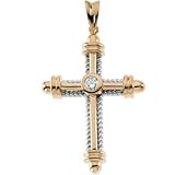 14K Yellow Gold Diamond Cross