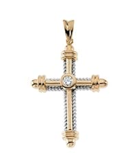 Diamond Cross 14K Yellow Gold .29 Ct Tw