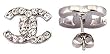 Silver plated CC stud earrings - fitted with swarovski crystals - sizes 8mm to 12mm - hand polished to a very high jewellery standard - packed in a lovely velvet pouch