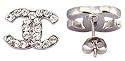 Silver plated CC stud earrings - fitted with swarovski crystals - sizes 8mm to 12mm - hand polished to a very high jewellery standard - packed in a lovely velvet pouch