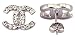 Silver plated CC stud earrings - fitted with swarovski crystals - sizes 8mm to 12mm - hand polished to a very high jewellery standard - packed in a lovely velvet pouch