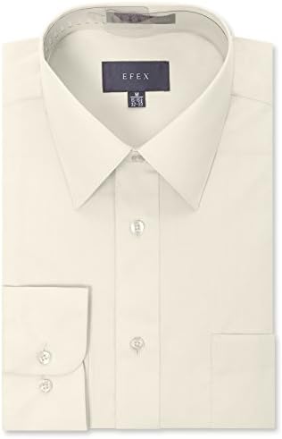 EFEX Mens Regular Modern Fit Long Sleeve Dress Shirt IVORY 17-17.5" Neck 36-37" Sleeve (1XL)