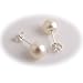 Sterling Silver 7-8mm White Freshwater Cultured Pearl Button Stud Earrings e240