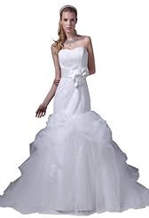 Strapless  Lace Mermaid Bubble Dress Sweetheart Prom Dress  with a Brush/Sweep Train  With a Bow(s) and a Sash 