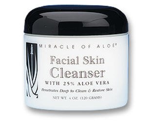 Miracle of Aloe Facial Skin Cleanser 4 Oz with 25% Aloe Vera. Penetrates Deep to Clean & Restore Skin! This Gentle but Effective Aloe Facial Skin Cleanser Goes Deep to Give You Radiant, Healthy Looking Skin Fast! If You Have Dry, Peeling Skin Due to Acne or Other Skin Problems, This Revolutionary Formula Will Restore Fresh, Glowing Skin Guaranteed!