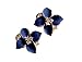 DDU(TM) 1 Pair Blue- Women Ladies Flower Rhinestone Ear Stud Earring Eardrop