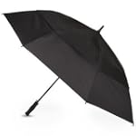 Totes Golf Size Auto Vented Canopy Umbrella, Black, 67" Arc