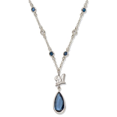 MLB Milwaukee Brewers Crystal Logo Necklace