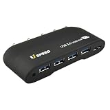 Uspeed USB 3.0 4-Port Hub with Power Adapter and USB 3.0 Cable