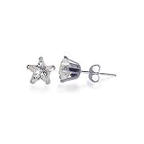 4 MM Star Clear Cubic Zirconia .925 Sterling Silver Post Stud Earrings