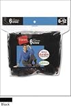 6-Pack Hanes Active Crew 185/6B, Black, 6-12