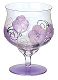 Crystal Colours Lavender Hand Painted Glass Boxed Small Tulip Candle Holder
